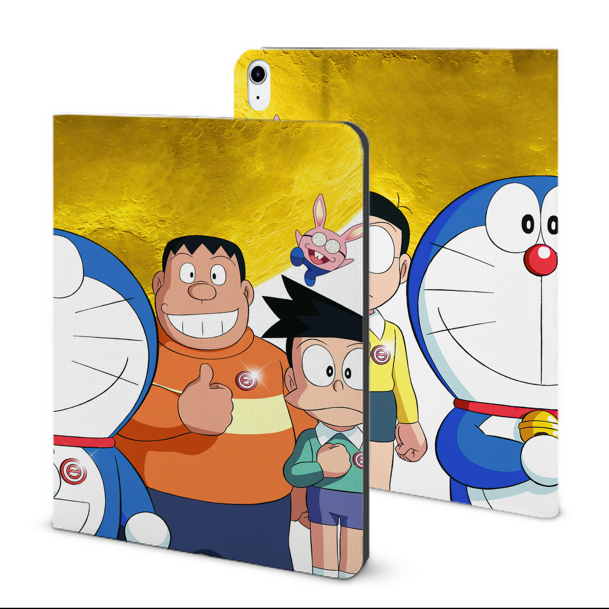 （画像用） ドラえもん Doraemon IPad ケース ブック型 PUレザー TPU 耐衝撃 軽量 薄型 ペン収納なし 全面保護 IPad 各モデル対応